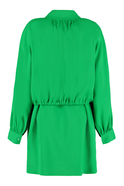 Shop Ami Alexandre Mattiussi Stretch Viscose Dress In Green