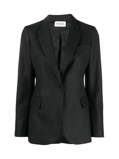 Shop P.a.r.o.s.h Single Breasted Fitted Blazer In Anthracite