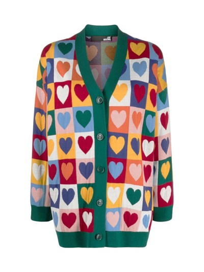 Shop Love Moschino Jacquard Cardigan In Multicolour