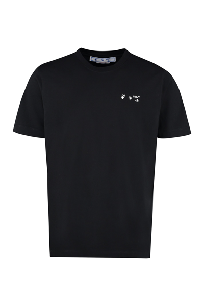 Shop Off-white Logo Print Cotton T-shirt In Black