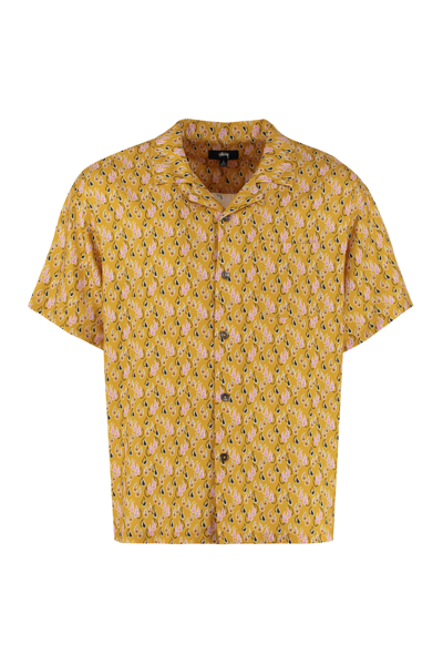 Shop Stussy Paisley Tears Printed Shirt In Mustard