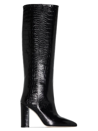 Shop Paris Texas Black Leather Knee-high Boots In Nero