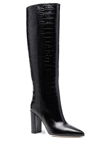 Shop Paris Texas Black Leather Knee-high Boots In Nero