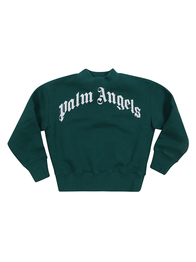 Shop Palm Angels Classic Overlogo Crewneck In Forest Green