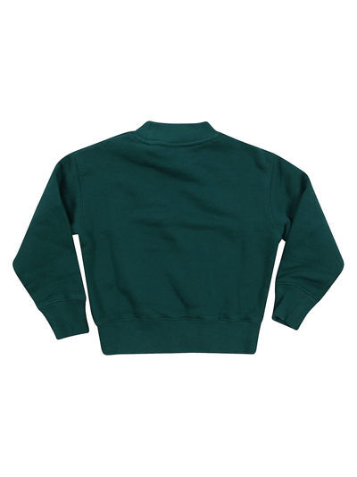 Shop Palm Angels Classic Overlogo Crewneck In Forest Green