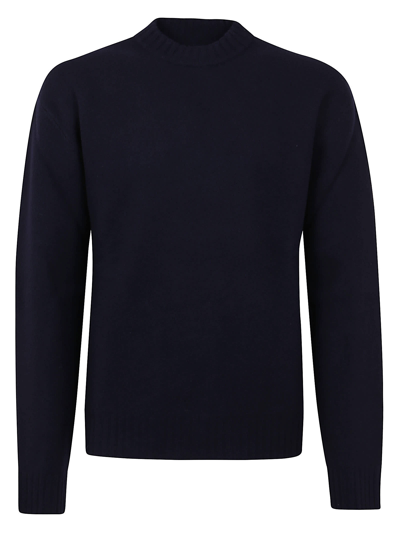 Shop Jil Sander Sweater Cn Ls In Blue Navy