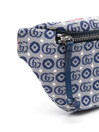 Shop Gucci Jacquard Logo-patch Belt Bag In Blue