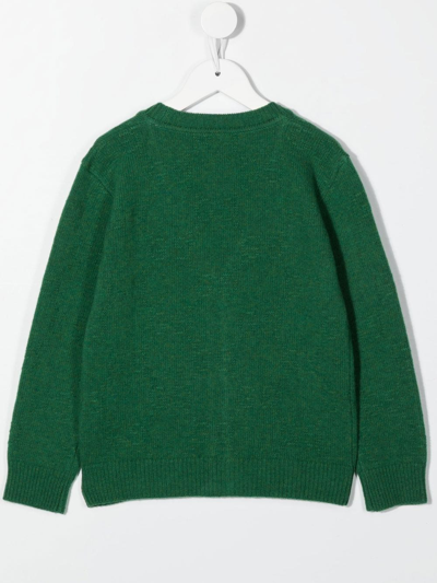 Shop Gucci Gg-pattern V-neck Cardigan In Green