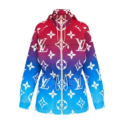 Louis Vuitton Sprayed Monogram Hooded Parka, Blue, 42
