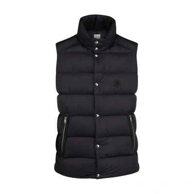 Shop Moncler Herniaire Sleeveless Puffer Jacket In Black