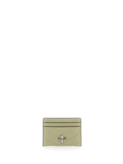 Shop Tory Burch Kira Chevron Card Quilted Chevron Leather In Green