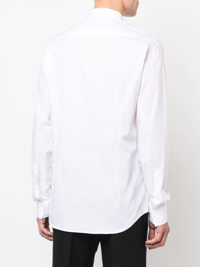 Shop Philipp Plein Embroidered Skull Cotton Shirt In Weiss