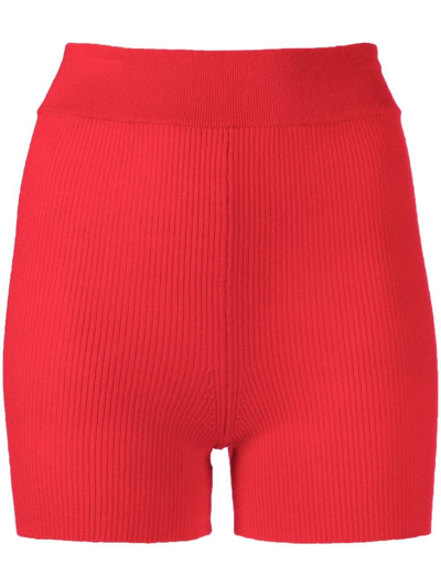 Shop Cashmere In Love Alexa Knit Cycling Shorts In Red