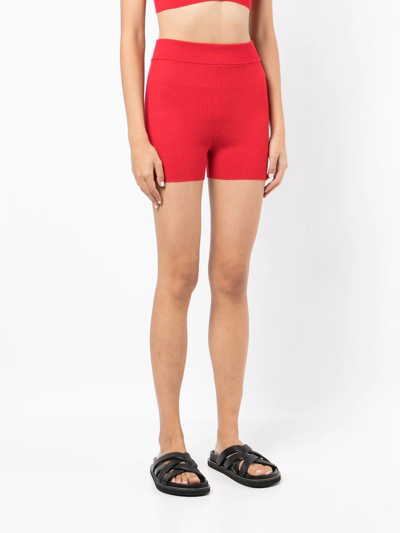 Shop Cashmere In Love Alexa Knit Cycling Shorts In Red