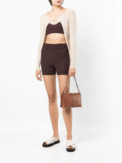 Shop Cashmere In Love Alessi Knitted Bralette In Brown