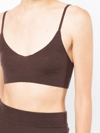 Shop Cashmere In Love Alessi Knitted Bralette In Brown