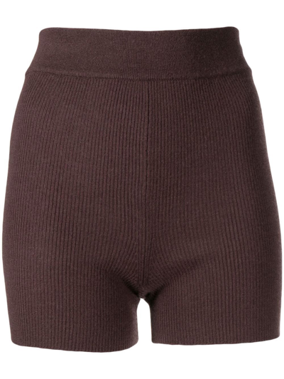 Shop Cashmere In Love Alexa Cashmere-blend Cycling Shorts In Brown