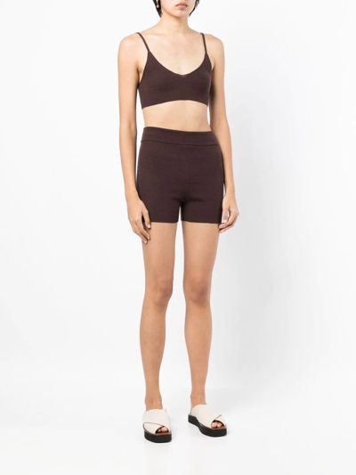 Shop Cashmere In Love Alexa Cashmere-blend Cycling Shorts In Brown