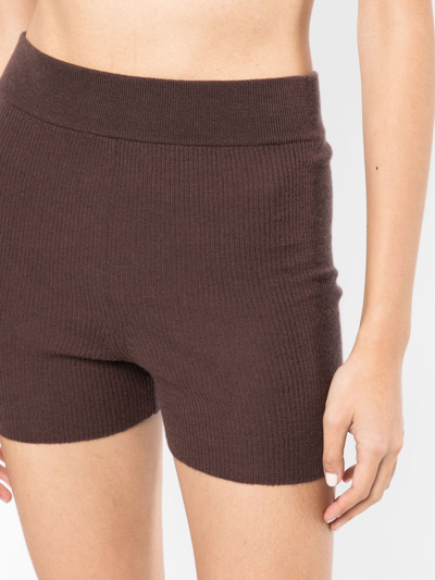 Shop Cashmere In Love Alexa Cashmere-blend Cycling Shorts In Brown