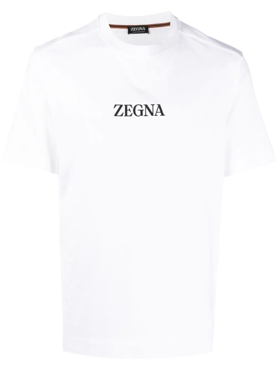 Shop Zegna Logo-print Detail T-shirt In Weiss