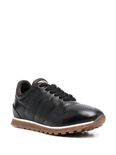 Shop Alberto Fasciani Perforated-panel Detail Sneakers In Schwarz