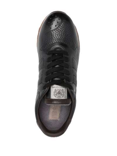 Shop Alberto Fasciani Perforated-panel Detail Sneakers In Schwarz