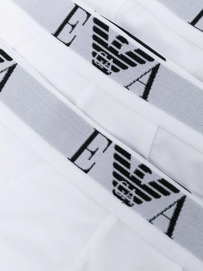 Shop Emporio Armani Logo-band Briefs In White