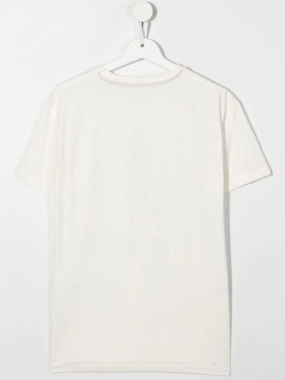 Shop Eleventy Logo-print T-shirt In Neutrals