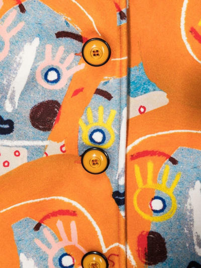 Shop Mi Mi Sol Graphic Face-print Jacket In Orange