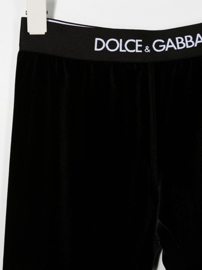 Shop Dolce & Gabbana Logo-waistband Detail Leggings In Black