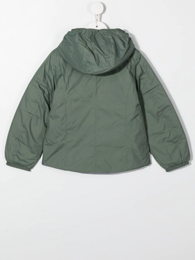 Shop K-way Logo-patch Reversible Padded Jacket In Green
