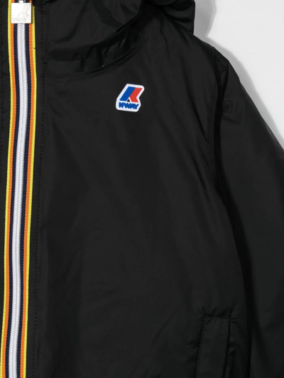 Shop K-way Logo-patch Reversible Padded Jacket In Black