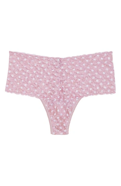 Shop Hanky Panky Print High Waist Retro Thong In Pink Frosting