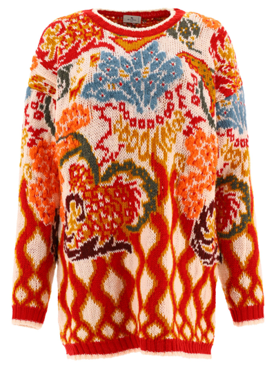 Shop Etro Jacquard Sweater In Red