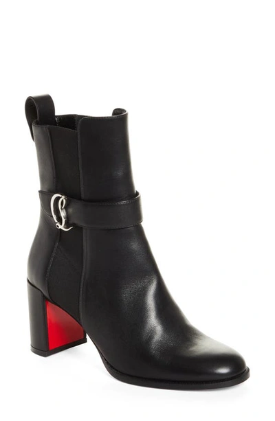 Shop Christian Louboutin Cl Monogram Chelsea Bootie In Black