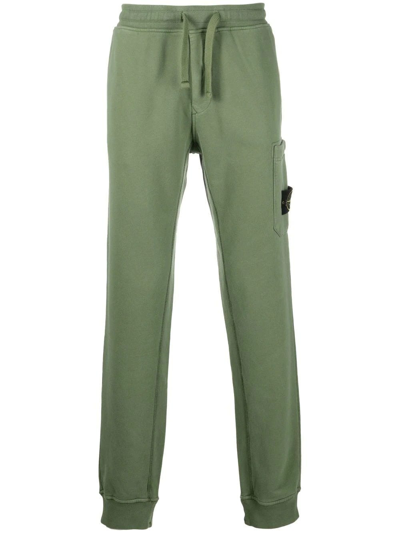 Shop Stone Island Green Cotton Sport Pants