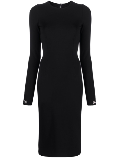 Shop Dolce & Gabbana Long Sleeve Dress In Nero