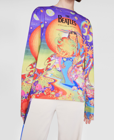 Shop Stella Mccartney Get Back Long Sleeved T-shirt In Multicolour