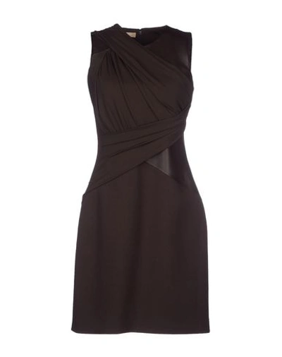 Michael Kors Short Dress In Dark Brown