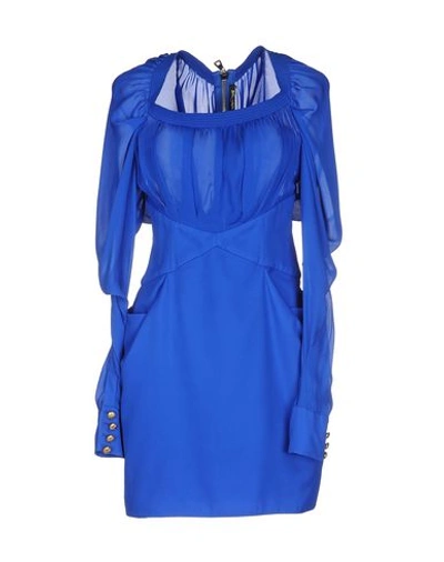 Balmain Short Dress In Blue