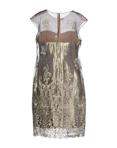 Shop Notte By Marchesa Short Dress In Gold
