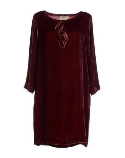 Shop Diega Short Dress In Maroon