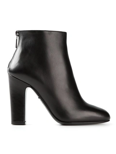 Dolce & Gabbana Chunky Heel Ankle Boots In Black