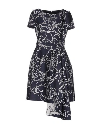 Oscar De La Renta Short Dress In Dark Blue