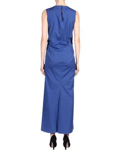 Shop Jil Sander Long Dress In Bright Blue