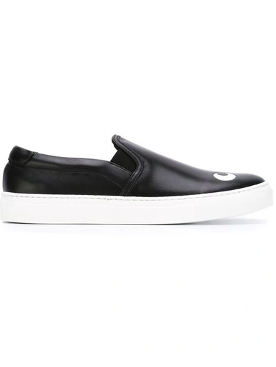 Anya Hindmarch Skater Eyes Right Sneaker In Black Nappa