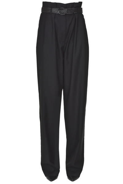 Shop Les Coyotes De Paris Lightweight Wool Trousers In Black