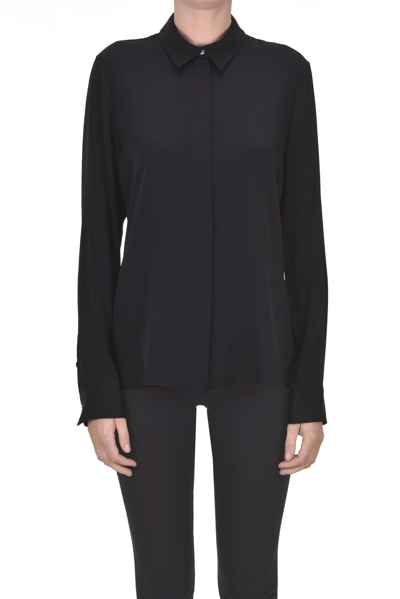 Shop Theory Silk Blouse In Black