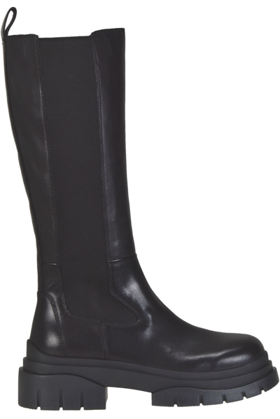 Shop Ash Stone Leather Boots In Black