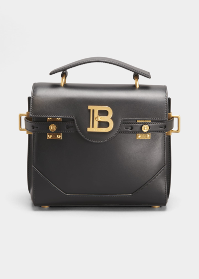 Shop Balmain Bbuzz 23 Top-handle Bag In Leather In Black